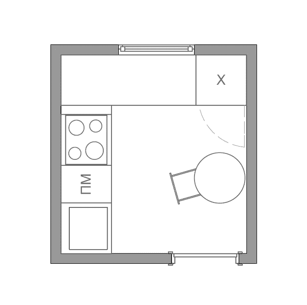 Дизайн кухни 5 кв м