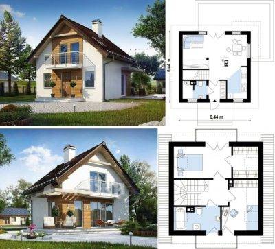 Планировка дома 8 на 8 с мансардой: популярные проекты