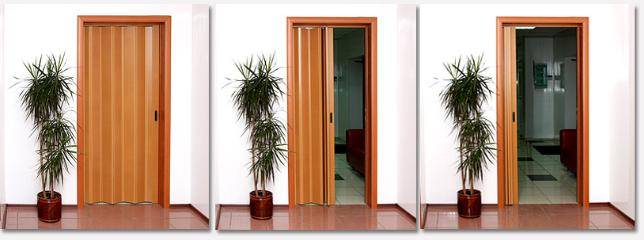Двери-гармошка. фото в интерьере, особенности конструкции и эксплуатации